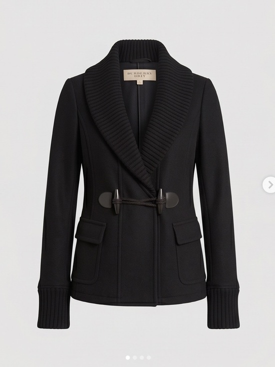 Burberry Jackets & Blazers - Burberry Black Toggle Blazer with Ribbed Shawl Collar